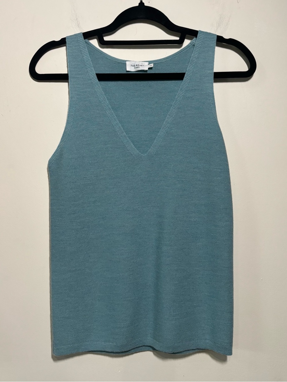 The Reset R Label Sweater Tank in Seaglass